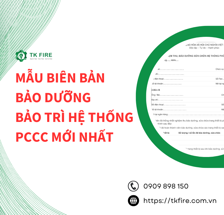 Mẫu biên bản bảo dưỡng bảo trì hệ thống PCCC mới nhất Mẫu biên bản bảo dưỡng bảo trì hệ thống PCCC mới nhất