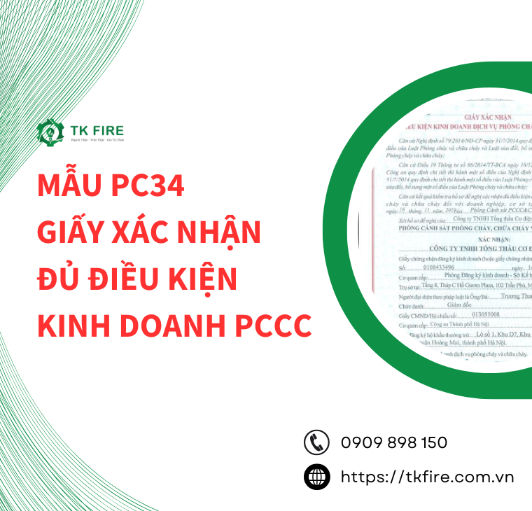 Mẫu PC34 – Giấy xác nhận đủ điều kiện kinh doanh PCCC Mẫu PC34 – Giấy xác nhận đủ điều kiện kinh doanh PCCC