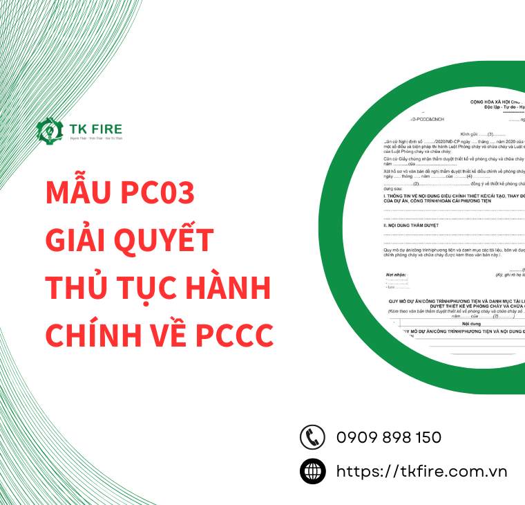 Mẫu PC03 – Giải quyết thủ tục hành chính về PCCC Mẫu PC03 – Giải quyết thủ tục hành chính về PCCC